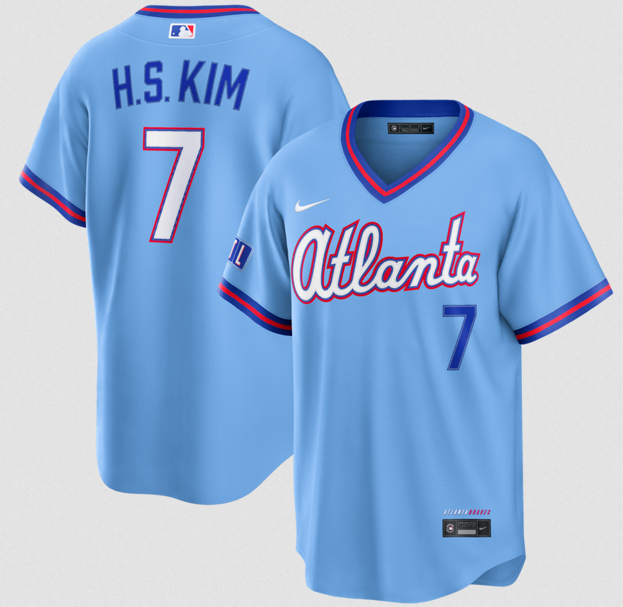 Men Atlanta Braves #7 H.S.kim blue Nike 2026 City Connect Stadium Jersey->atlanta braves->MLB Jersey